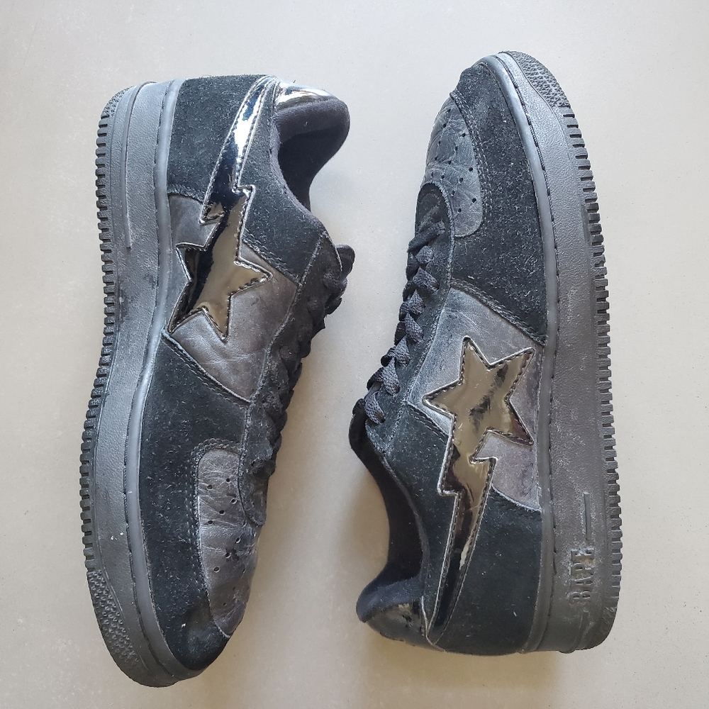 BAPE Bapesta black sneakers.